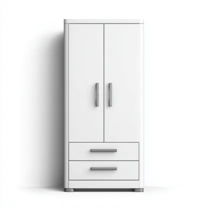Armoire Bois 90x50x180 cm - Blanc - Style moderne-Homigetio