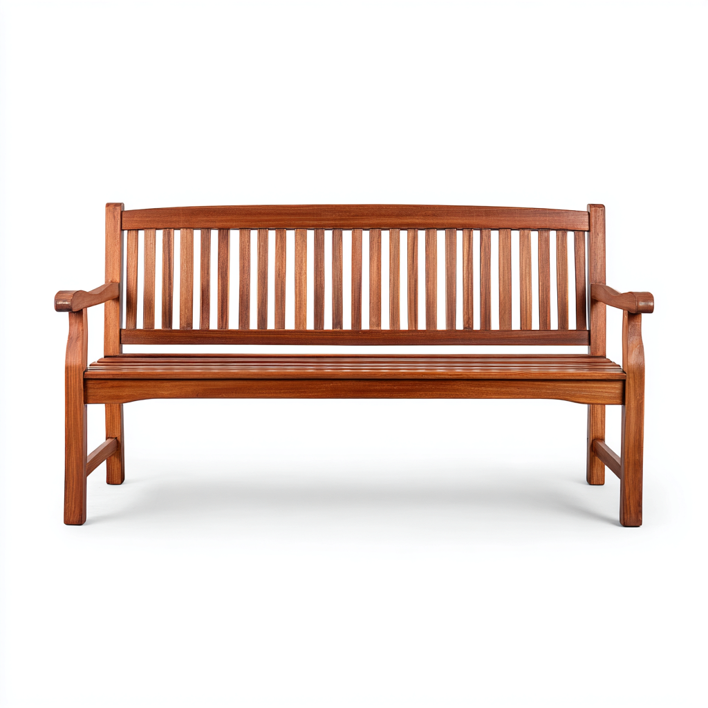 Banc de jardin bois 150x60x90 cm - brun - design classique adapté au jardin-Homigetio