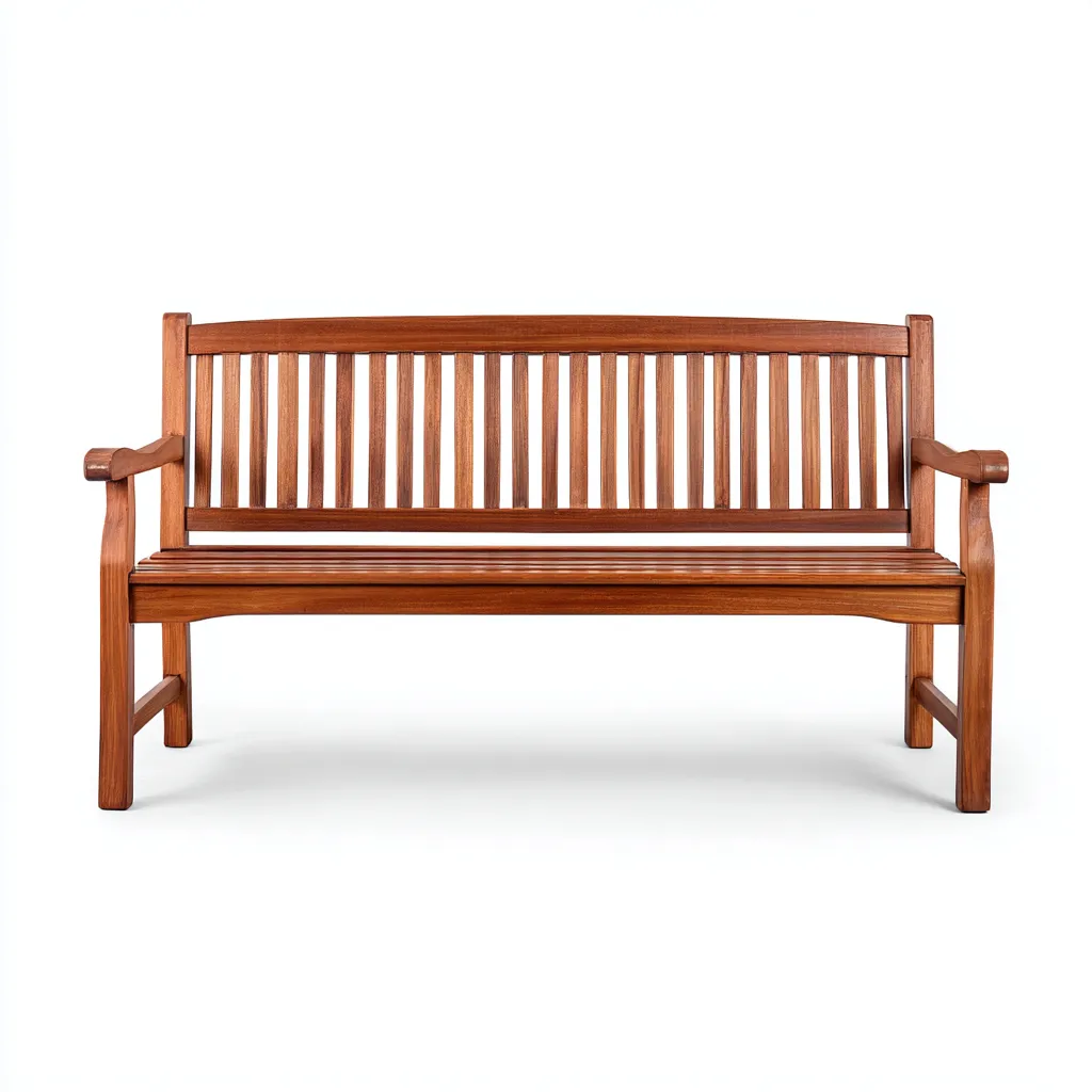 Banc de jardin bois 150x60x90 cm - brun - design classique adapté au jardin-Homigetio