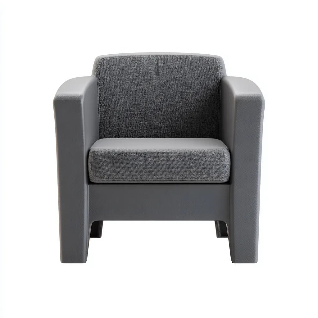 Fauteuil de jardin Plastique-Tissu 75x70x80 cm - Gris - Style moderne-Homigetio