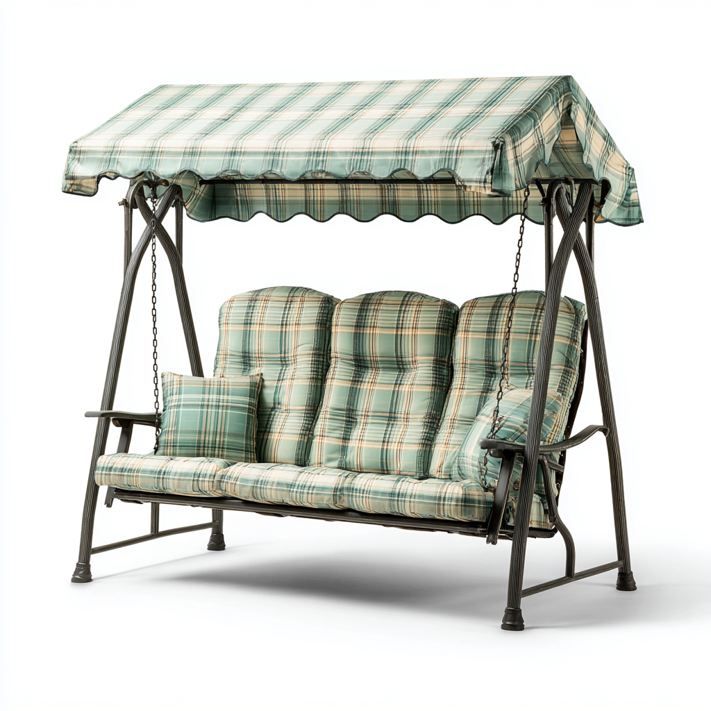 Balancelle de jardin Métal-Tissu 190x120x165 cm - Vert - Style classique-Homigetio