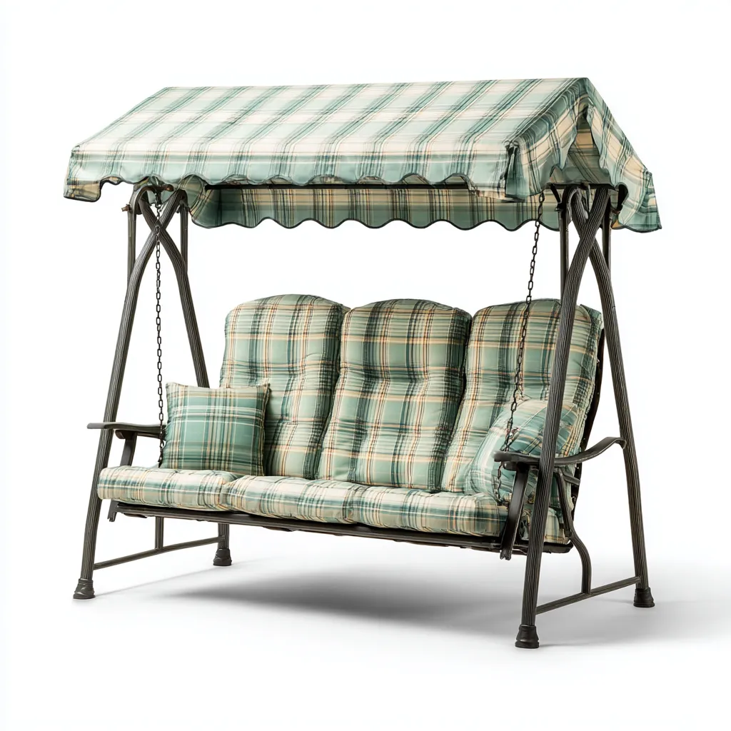 Balancelle de jardin Métal-Tissu 190x120x165 cm - Vert - Style classique-Homigetio