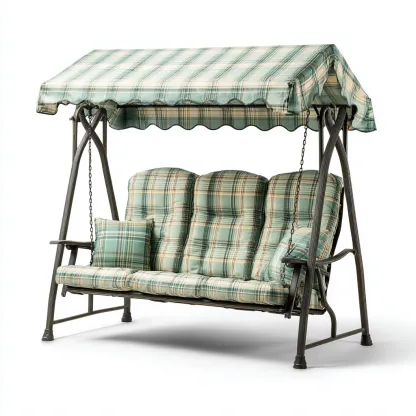 Balancelle de jardin Métal-Tissu 190x120x165 cm - Vert - Style classique-Homigetio