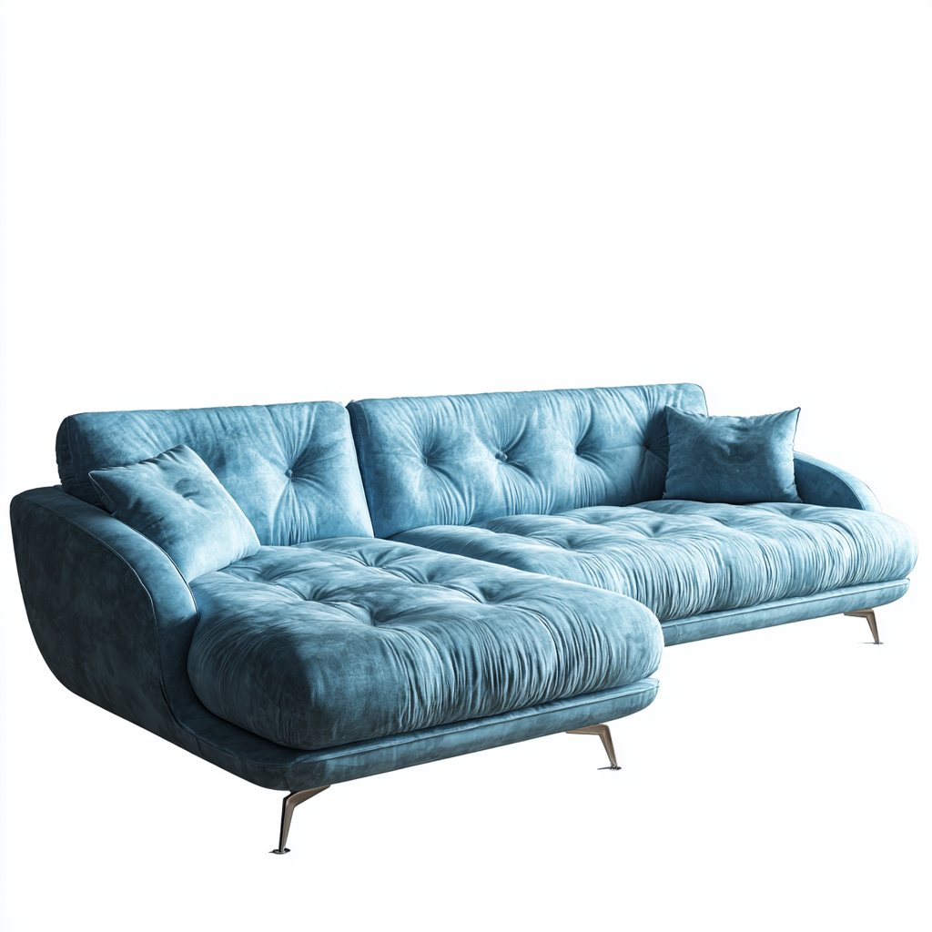Canapé d'angle tissu bleu 260x155x85 cm - design moderne - confortable-Homigetio
