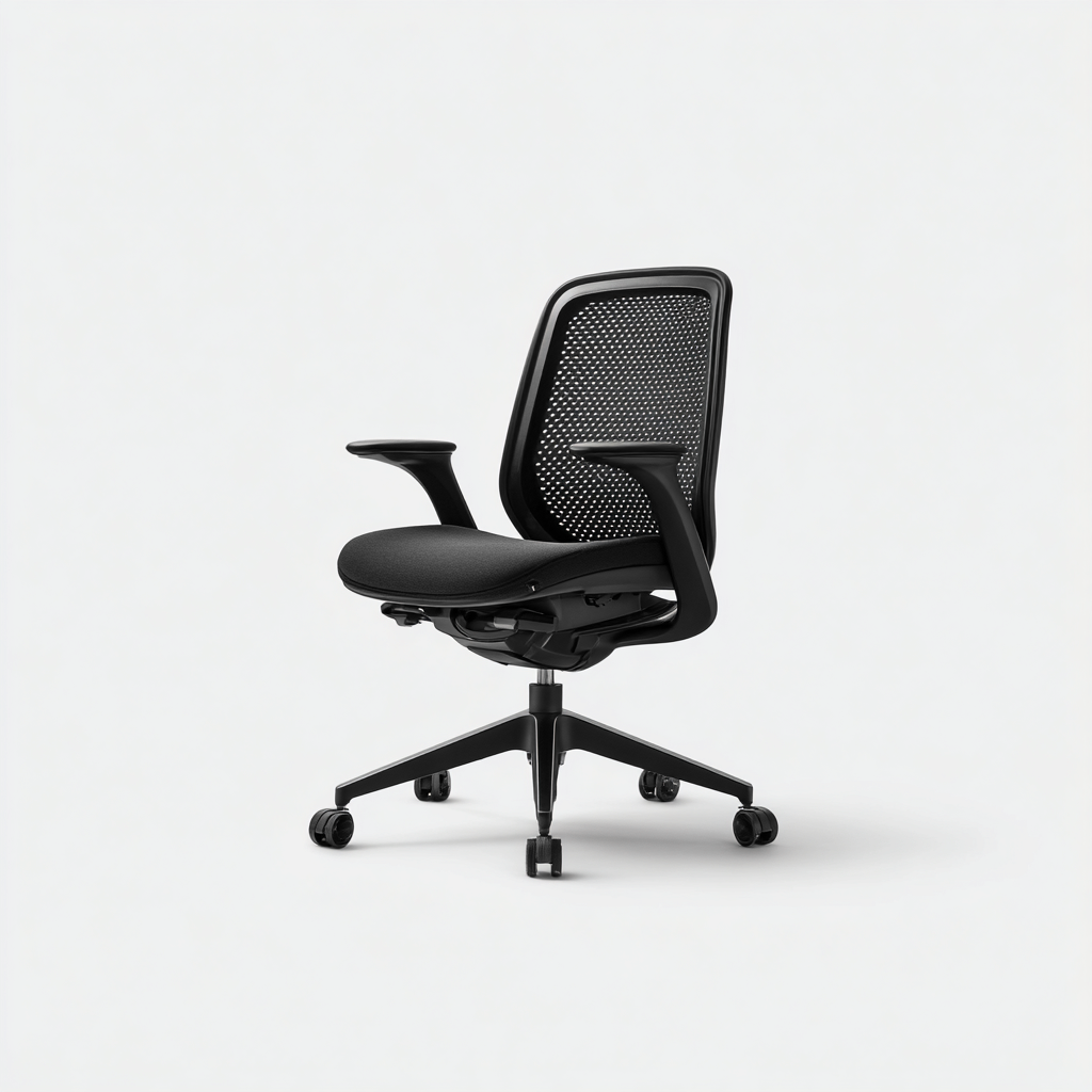 Chaise de bureau tissu et maille 64x64x98 cm - noir - siège ergonomique moderne - adaptée au bureau-Homigetio