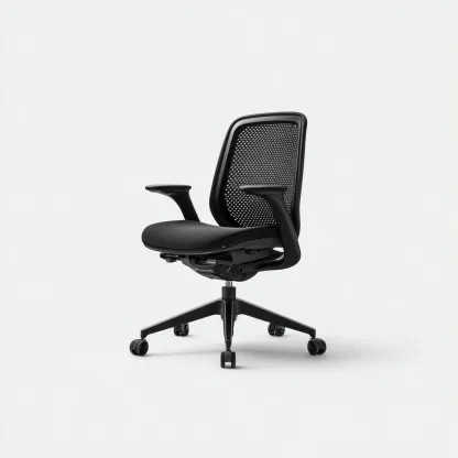 Chaise de bureau tissu et maille 64x64x98 cm - noir - siège ergonomique moderne - adaptée au bureau-Homigetio