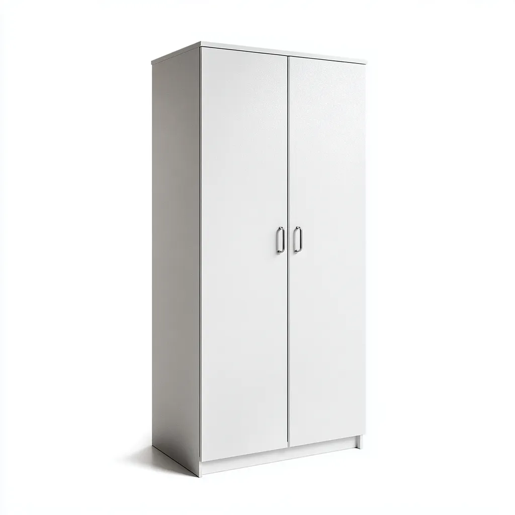 Armoire Bois 80x50x180 cm - Blanc - Style moderne-Homigetio