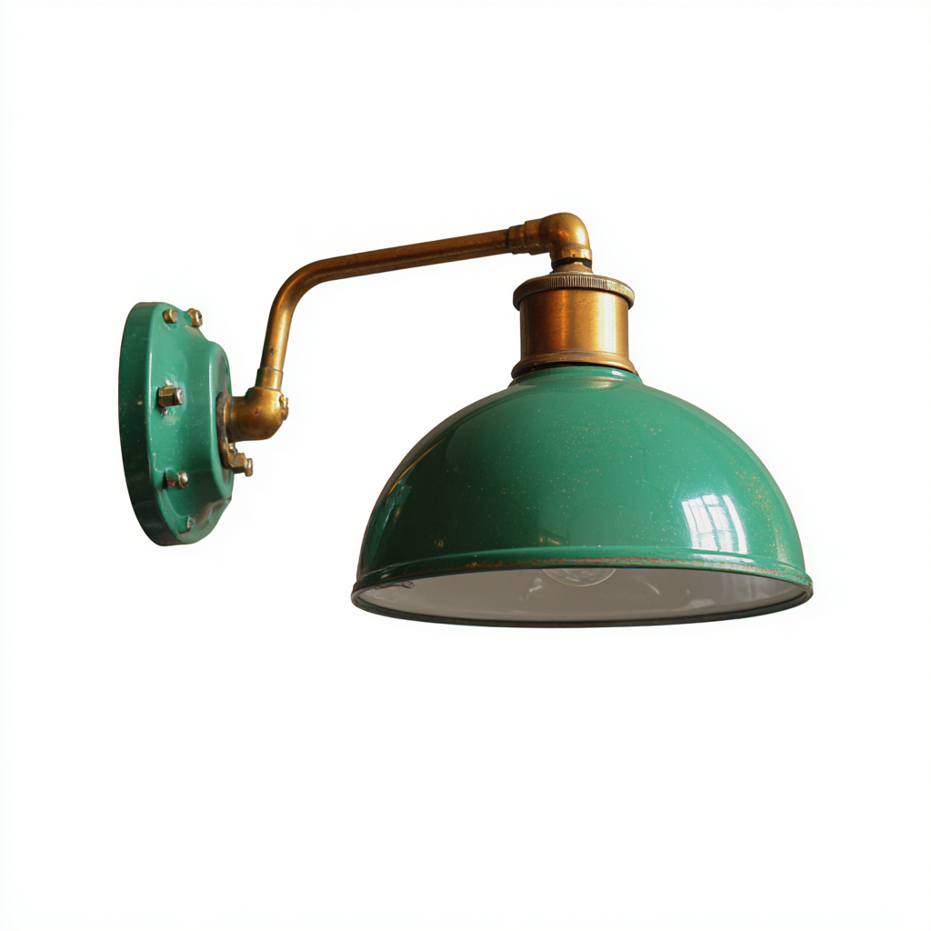 Applique murale - métal 28x20x25 cm - vert-or - style industriel-Homigetio