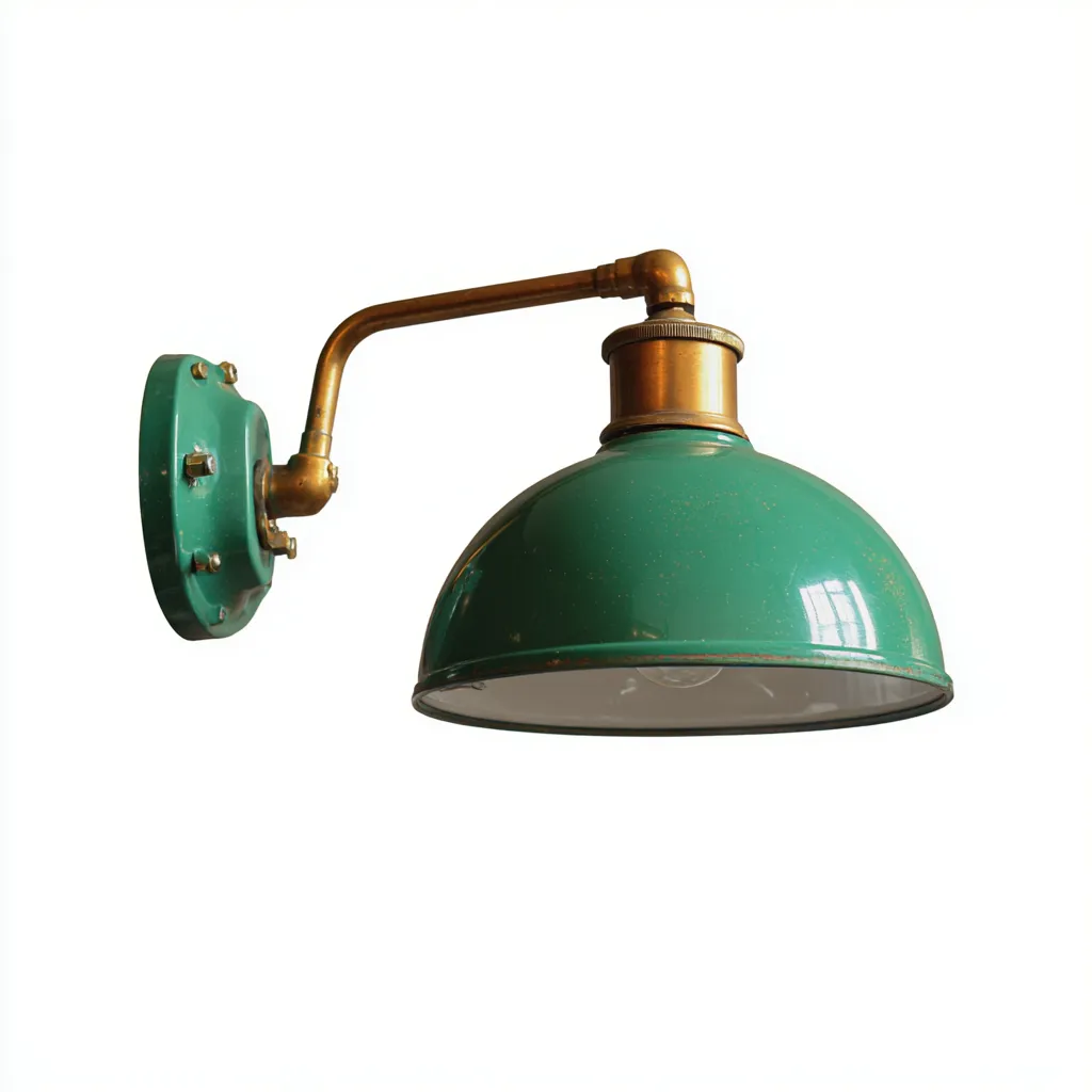 Applique murale - métal 28x20x25 cm - vert-or - style industriel-Homigetio