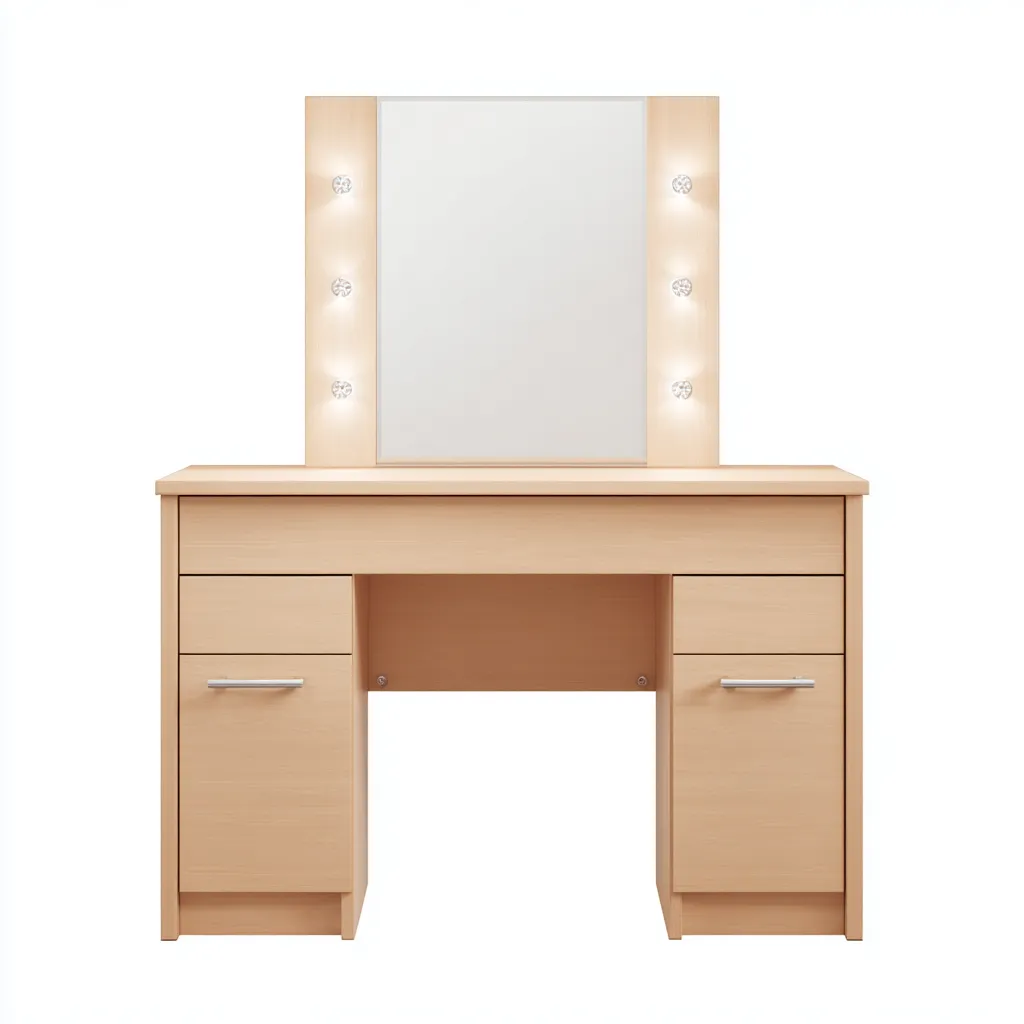 Coiffeuse Bois 110x50x145 cm - Bois clair - Style moderne-Homigetio