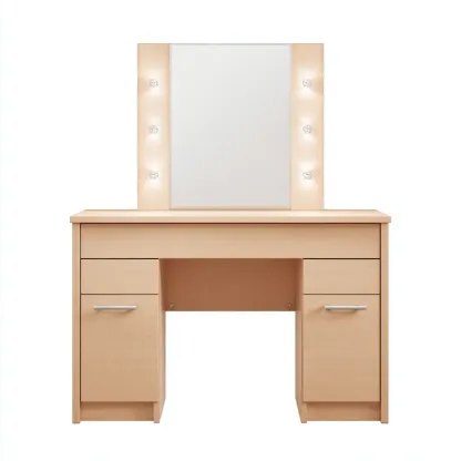 Coiffeuse Bois 110x50x145 cm - Bois clair - Style moderne-Homigetio