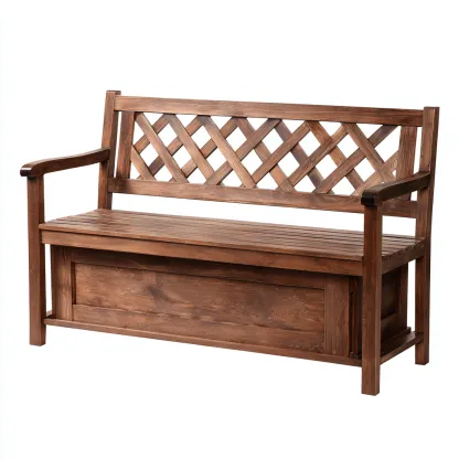 Banc de jardin-bois-130x55x95 cm-marron-design moderne-Homigetio