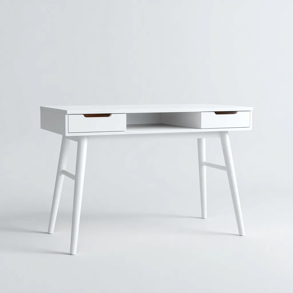 Bureau Bois 115x55x75 cm - Blanc - Style moderne-Homigetio