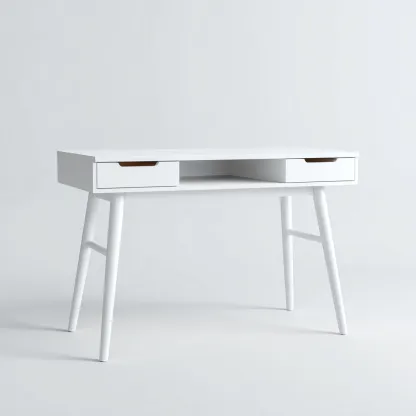 Bureau Bois 115x55x75 cm - Blanc - Style moderne-Homigetio