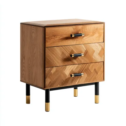 Commode 55x40x70 cm - bois - 3 tiroirs - design moderne adapté à la chambre-Homigetio
