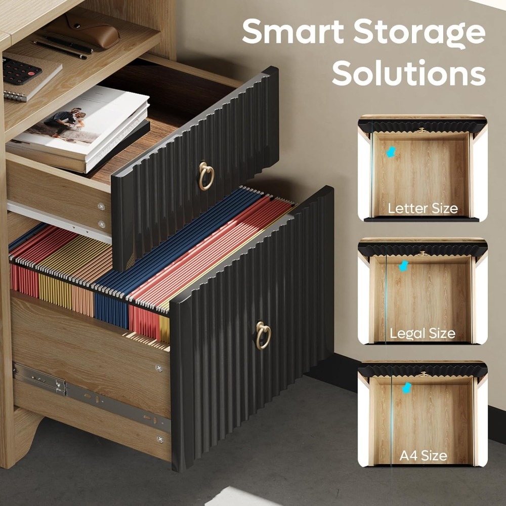 Escritorio de computadora de 55 pulgadas con bandeja para teclado, escritorio de oficina moderno con almacenamiento