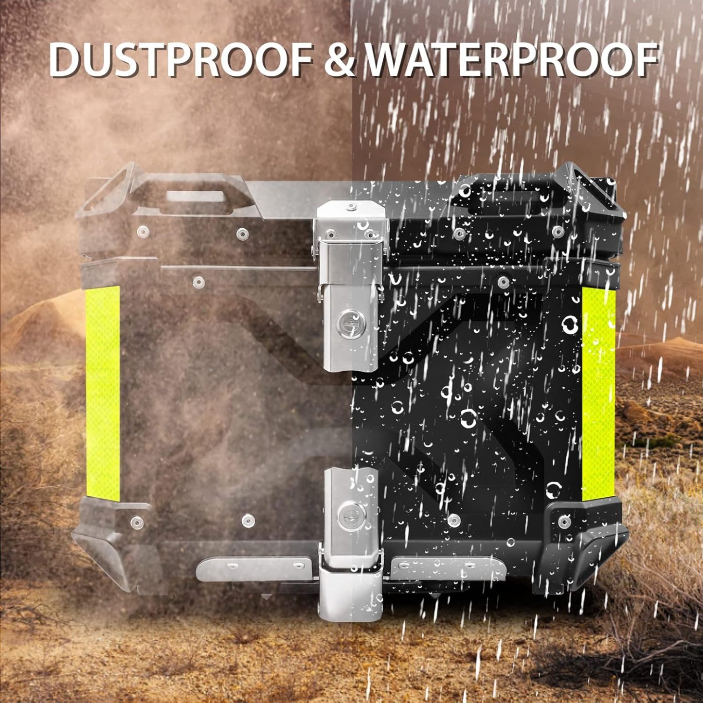 Maletero de aluminio para moto de 45L, impermeable, antipolvo, antirrobo, para guardar el casco, con respaldo y placa de montaje