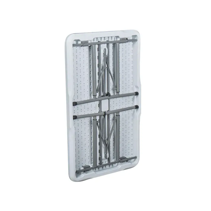 Juego Mesa Ext Dos Bancos Plegables Polietileno Blanco