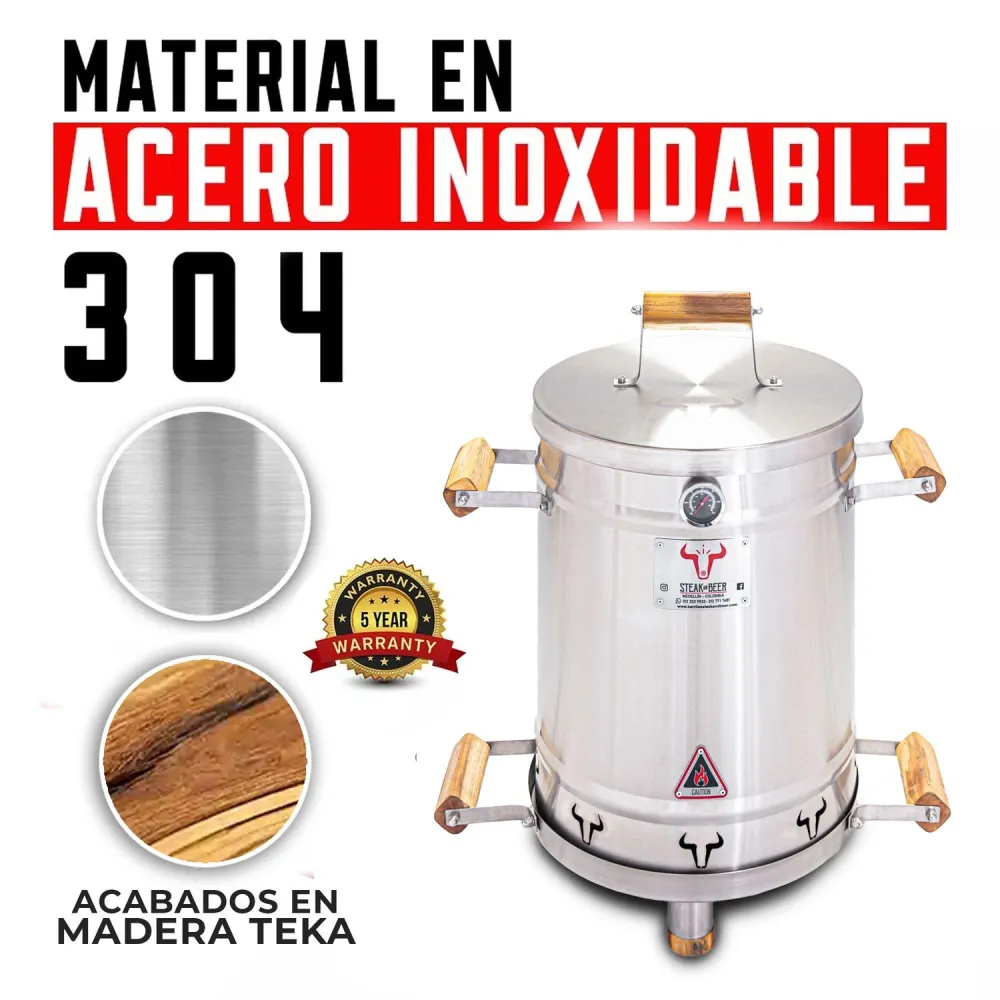 Barril Asador Acero Inoxidable 304 Quirúrgico Grande 80x45 Cm