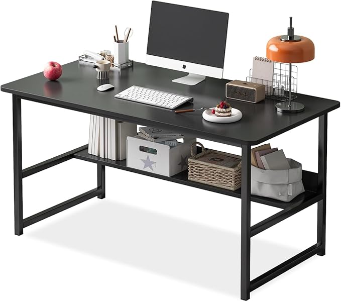 Escritorio de computadora con Espacio de Almacenamiento, Adecuado para Escribir en el Dormitorio y Trabajar en la Oficina en casa, Escritorio de Estudio 120 * 52 * 73 CM