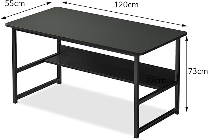 Escritorio de computadora con Espacio de Almacenamiento, Adecuado para Escribir en el Dormitorio y Trabajar en la Oficina en casa, Escritorio de Estudio 120 * 52 * 73 CM