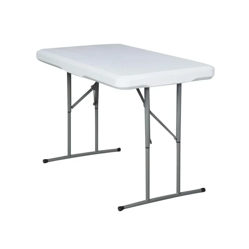 Juego Mesa Ext Dos Bancos Plegables Polietileno Blanco