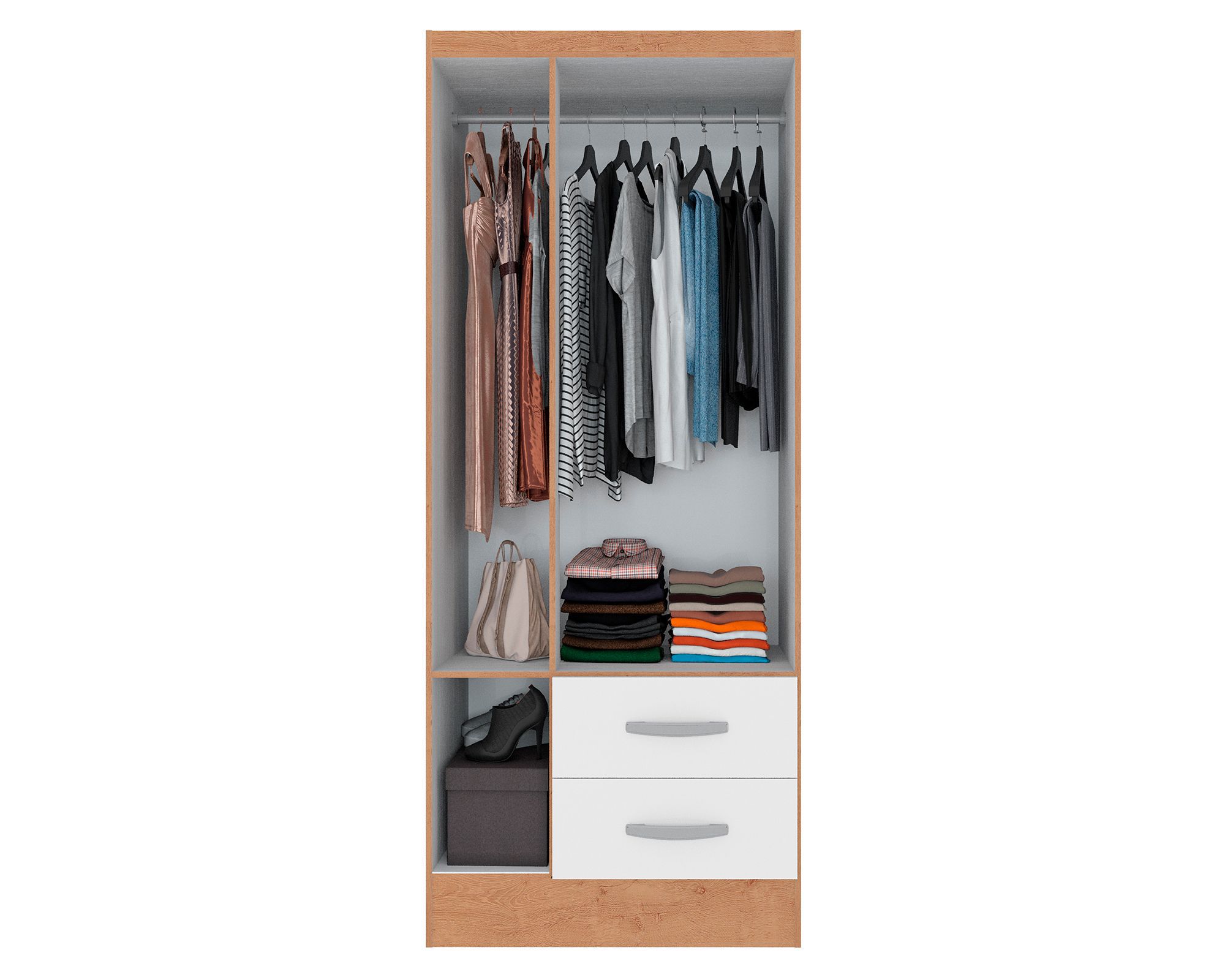 Clóset 3 puertas 2 cajones + Cómoda 1 puerta 5 cajones