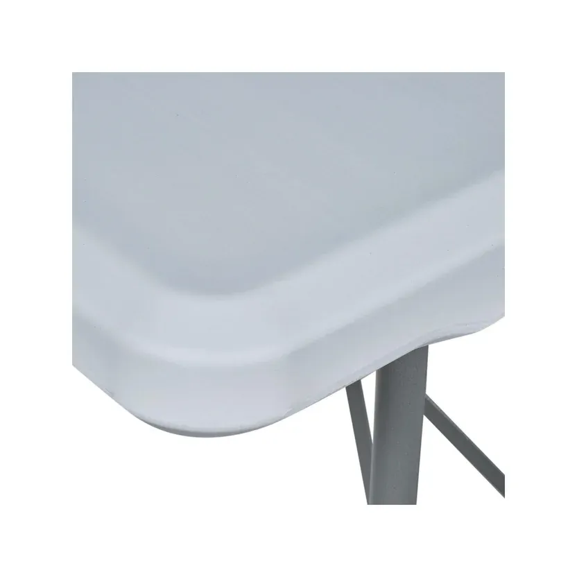 Juego Mesa Ext Dos Bancos Plegables Polietileno Blanco