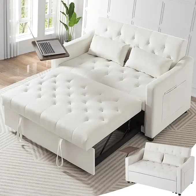Sofá cama convertible 3 en 1, sofá cama extraíble con respaldo ajustable en 3 niveles