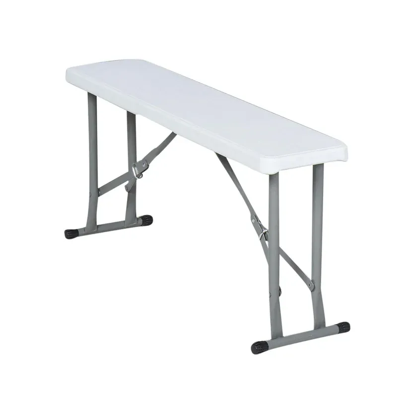 Juego Mesa Ext Dos Bancos Plegables Polietileno Blanco