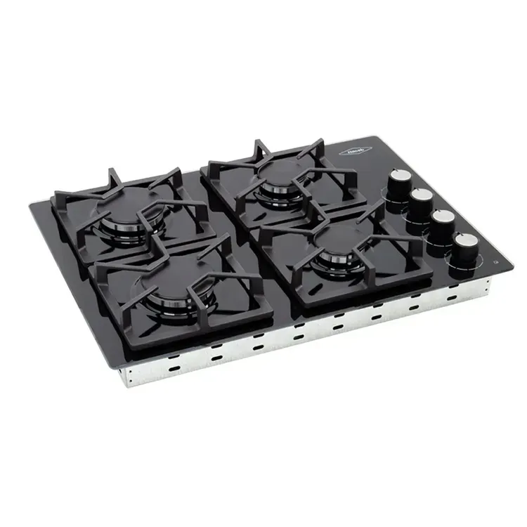 Estufa de empotrar 60cms 4 Puestos Gas Natural TANDOORI 6043 Negro