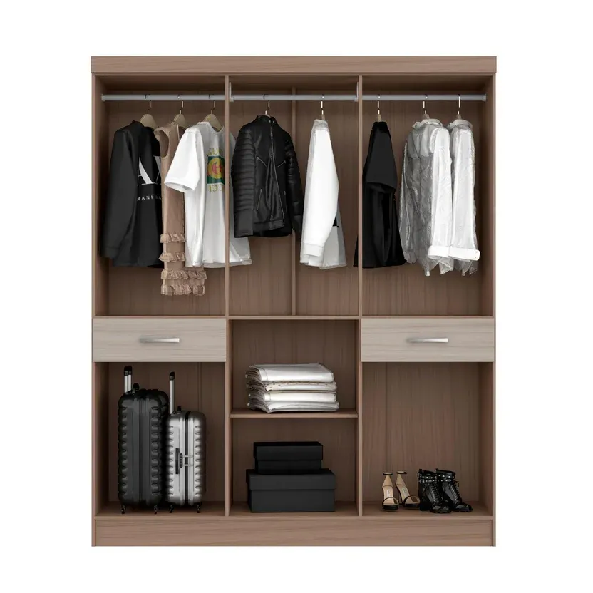 8 Puertas 2 Cajones 150x181x47 cm Madera Natural