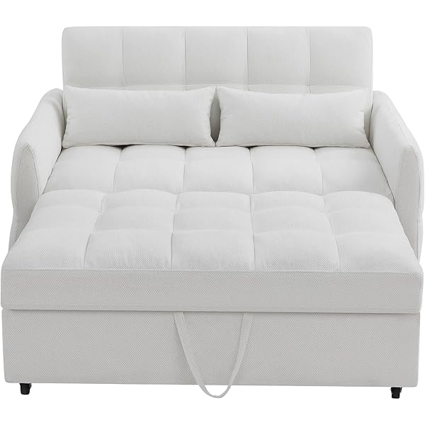 Sofá cama convertible de 52,8" con dos plazas, sofá cama capitoné 3 en 1