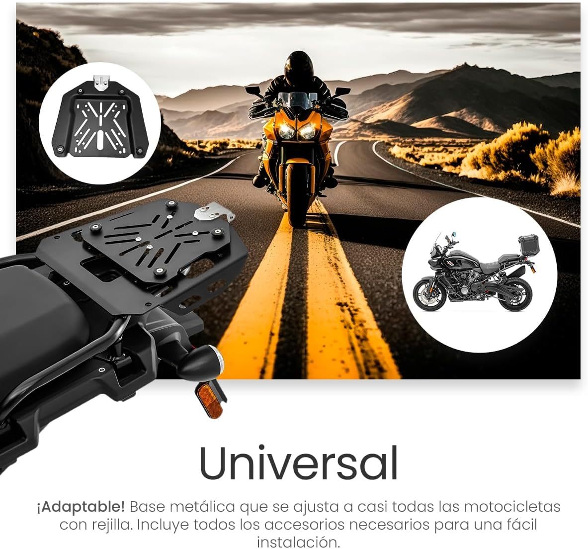 Cajuela Profesional para Motocicletas, Maletero de Moto con Interior Forrado de Vinil, Cerradura de Doble Bloqueo, Esquinas Reforzadas, Medidas: 42cm X 34cm, Incluye Material de Montaje