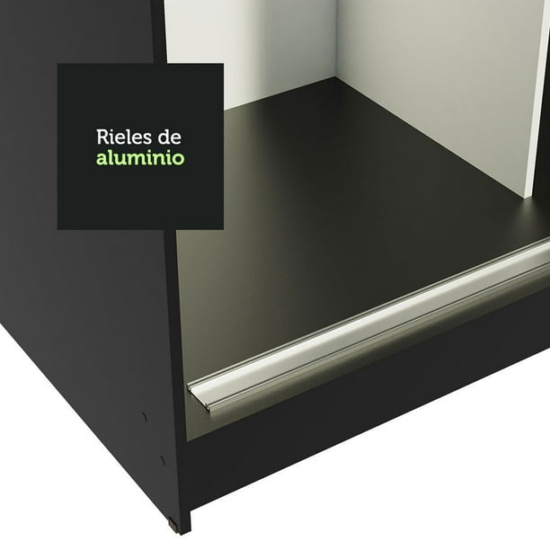 Ropero Closet  3 Puertas Corredizas Negro/Marrón