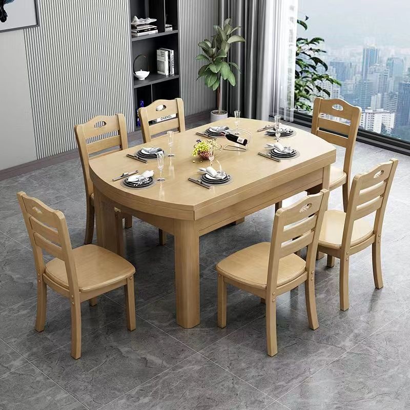 Mesa de comedor de madera maciza para el hogar, muebles de restaurante, plegable, cuadrada y redonda, juego de mesa y silla de doble uso, precio bajo