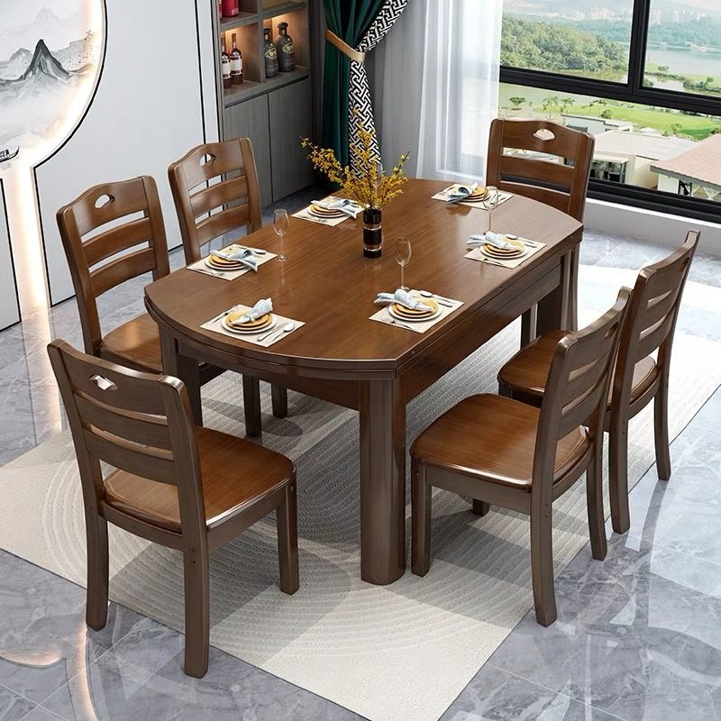 Mesa de comedor de madera maciza para el hogar, muebles de restaurante, plegable, cuadrada y redonda, juego de mesa y silla de doble uso, precio bajo