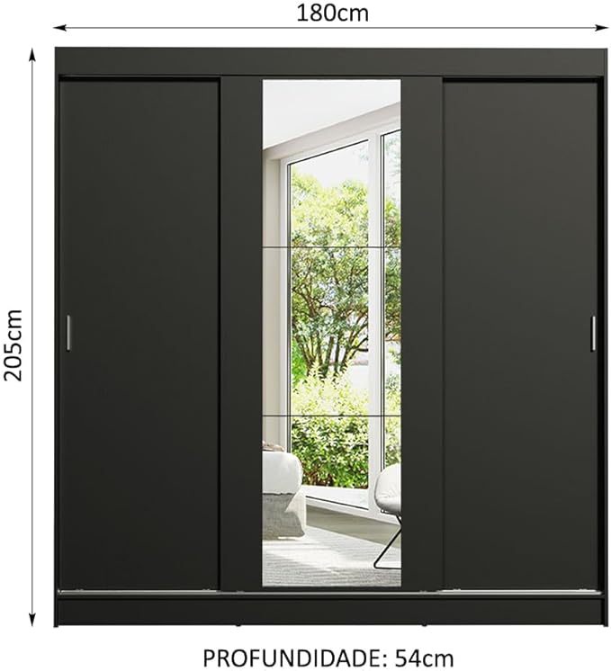 Ropero Closet con 3 Puertas y 1 Espejo Reno - Marrón