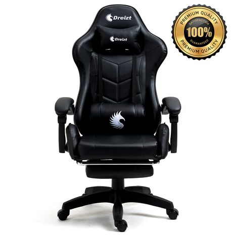 Silla Gamer Ergonómica Dreizt Shine Series Blanco/ Negro Con Posapies Reclinable