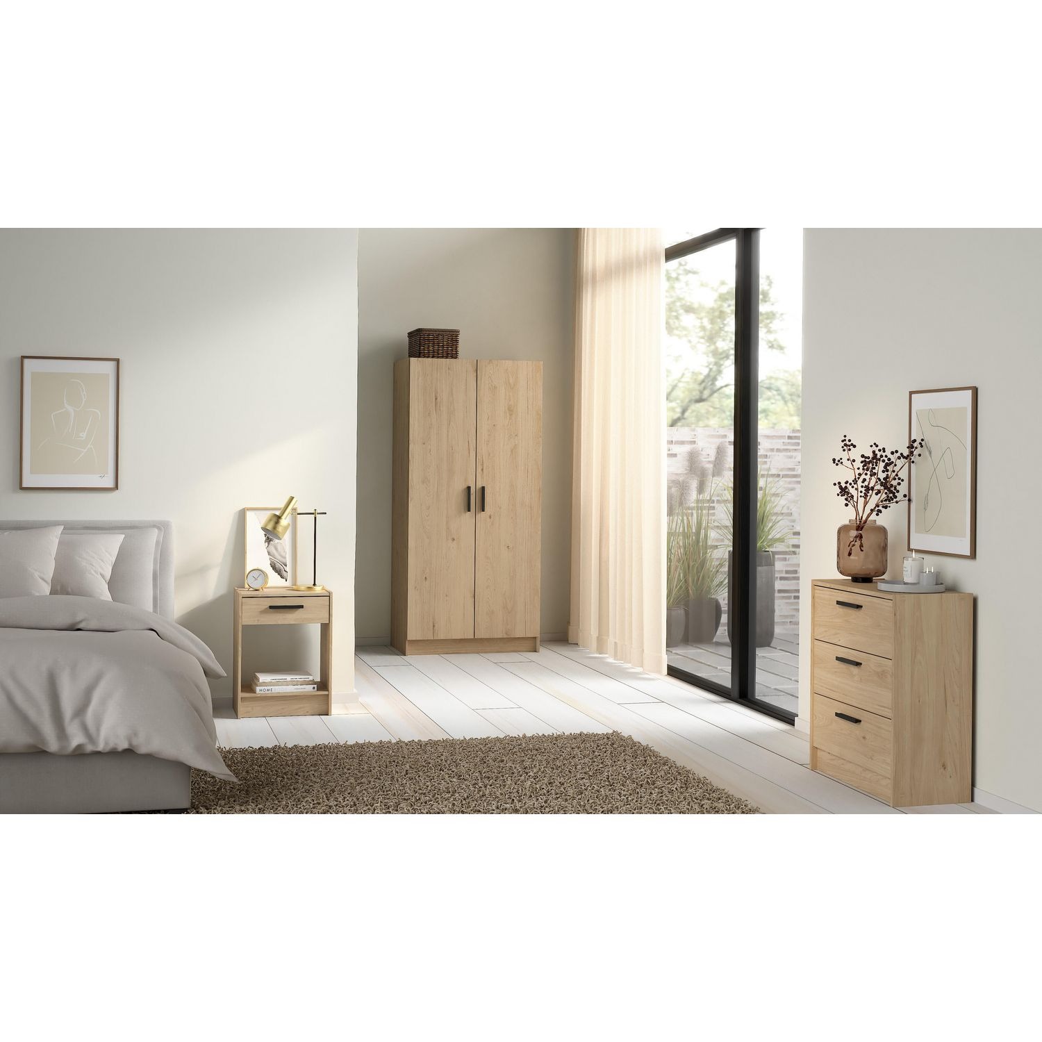 Combo Mesa de Noche + Cómoda + Closet Rio