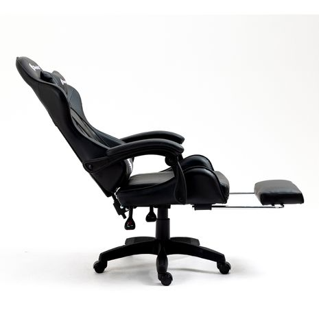 Silla Gamer Ergonómica Dreizt Shine Series Blanco/ Negro Con Posapies Reclinable