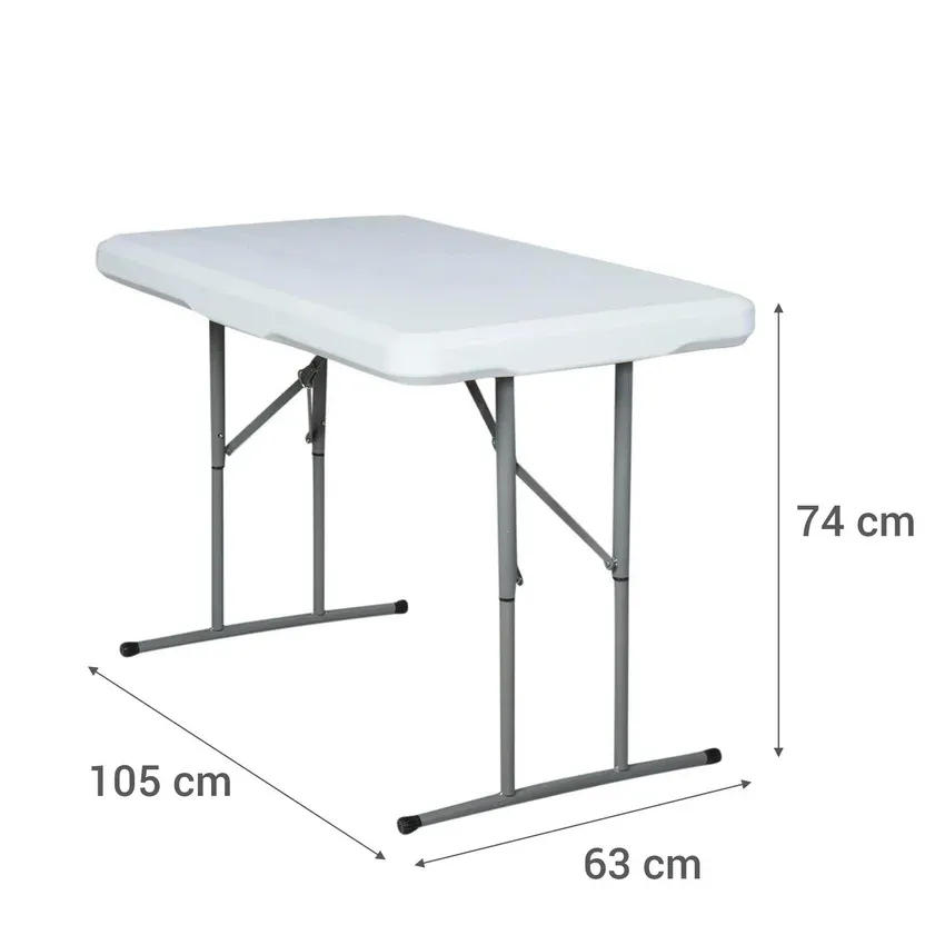 Juego Mesa Ext Dos Bancos Plegables Polietileno Blanco