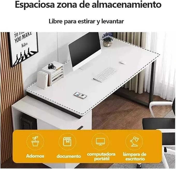 100×54 cm escritorio de oficina para computadora, diseño sencillo, con cajón de almacenamiento, silla de escritura, escritorio moderno para estudio.