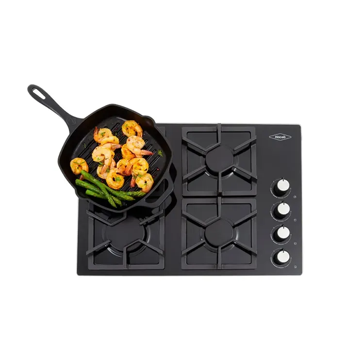 Estufa de empotrar 60cms 4 Puestos Gas Natural TANDOORI 6043 Negro
