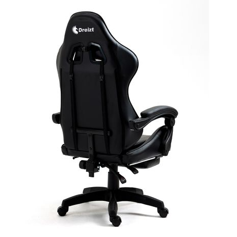 Silla Gamer Ergonómica Dreizt Shine Series Blanco/ Negro Con Posapies Reclinable