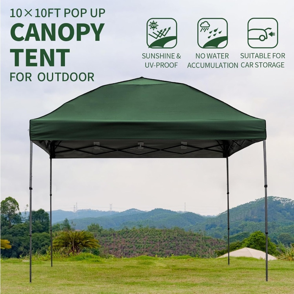 Carpa portátil de 10x10 con paredes laterales para eventos al aire libre, playa y camping.