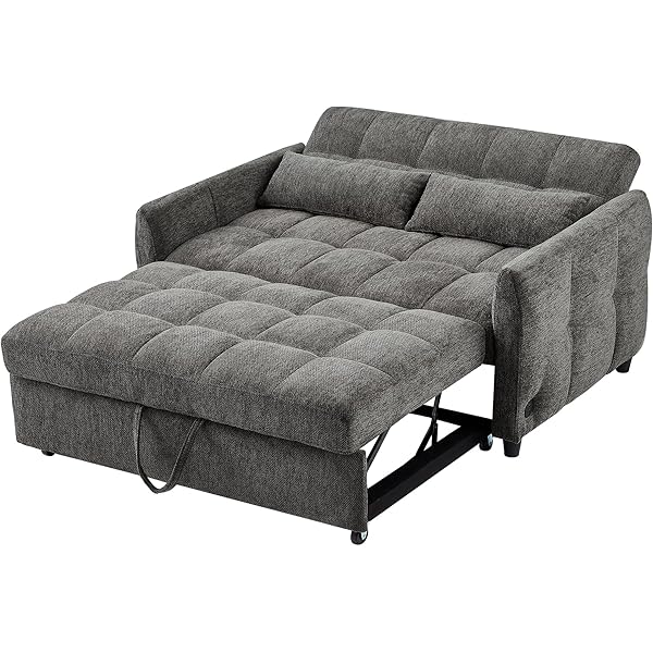 Sofá cama convertible de 52,8" con dos plazas, sofá cama capitoné 3 en 1