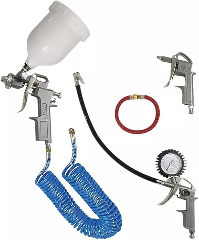 Compresor de Aire 50 Litros 2.5 HP – Kit de Pintura con Pistola, Manguera y Accesorios, 8 Bar 115 PSI 206 L/min