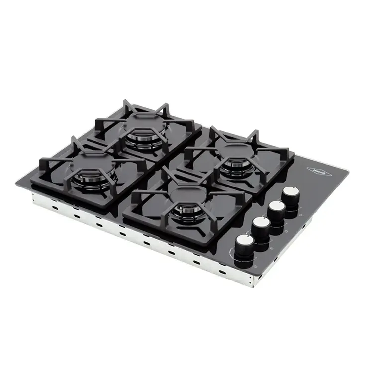 Estufa de empotrar 60cms 4 Puestos Gas Natural TANDOORI 6043 Negro