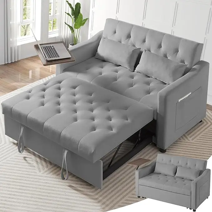 Sofá cama convertible 3 en 1, sofá cama extraíble con respaldo ajustable en 3 niveles